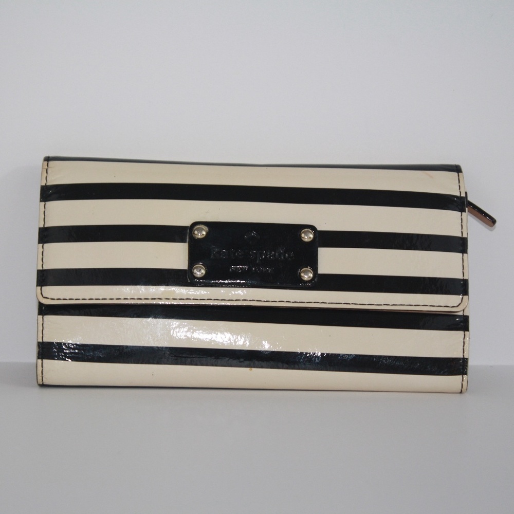 Kate Spade wallet, black and white stripe